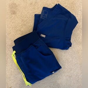 Figs XXS Electric Blue Catarina Top & Yola Skinny Pants